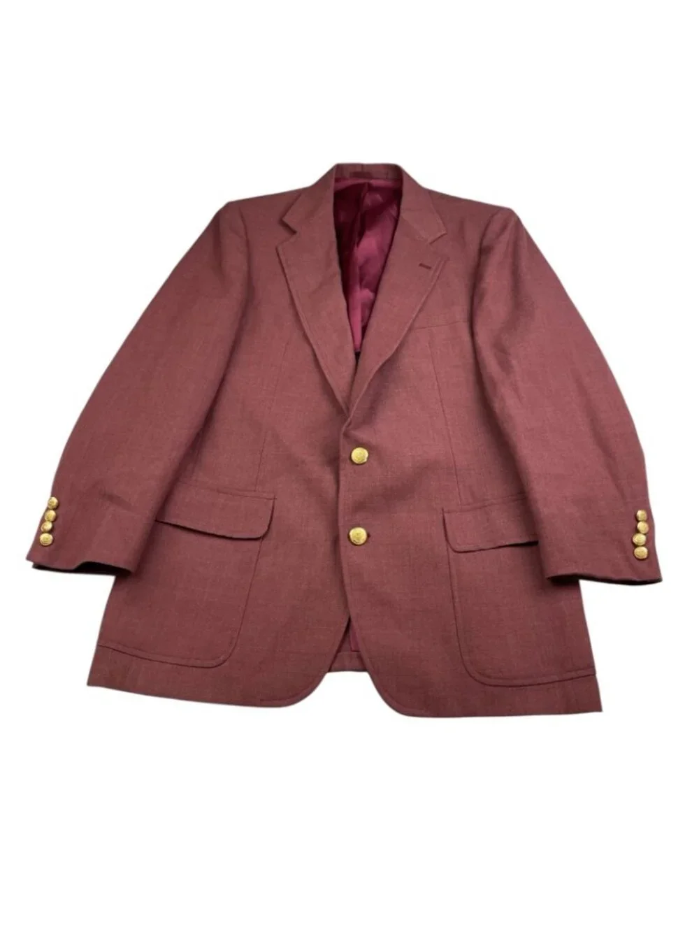 VTG NEW 1960's Stanley Blacker Men’s Gold Buttons 2-Button Blazer Red • 40S
